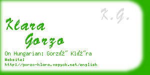 klara gorzo business card